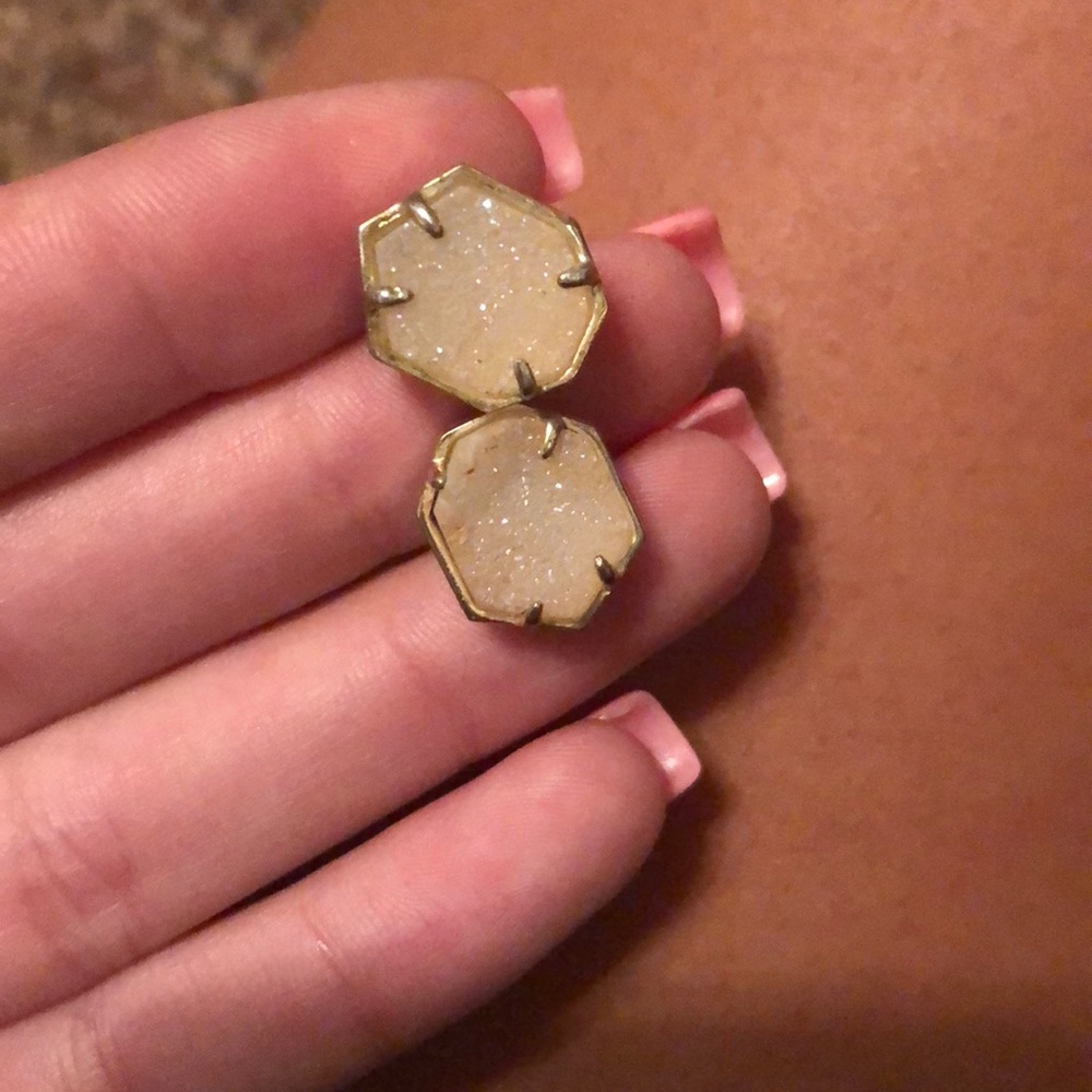 White/ cream and gold Kendra studs for sale